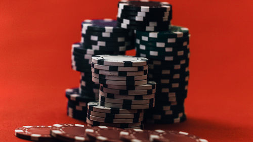 Close-up of toy blocks on table