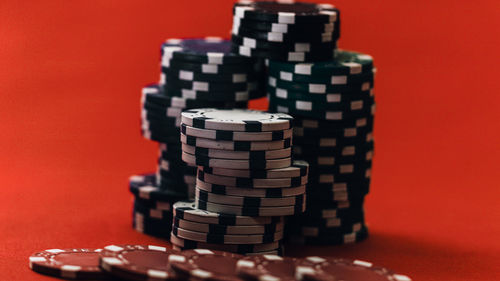 Close-up of toy blocks on table