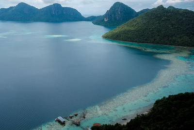 High angle view of sea