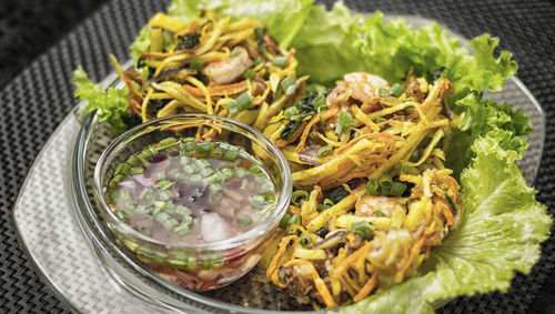 High angle view of vegetables in container