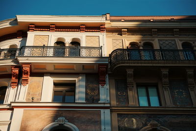 Low angle view of building against clear sky