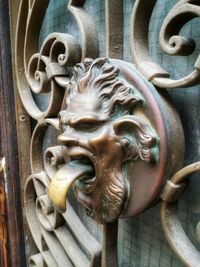 Close-up of metallic sculpture