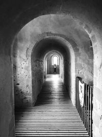 Empty corridor of old building