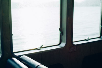 Train seen through window