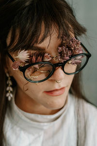 Close-up portrait of smiling woman