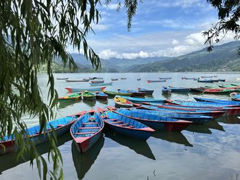 Boats in lake