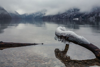 Scenic view of lake during winter