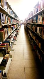 Row of books in library