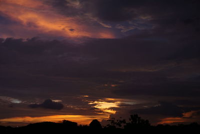 Scenic view of dramatic sky during sunset