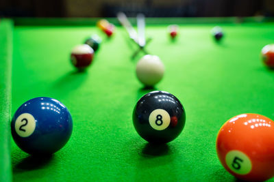 Close-up of balls on table