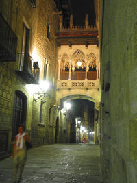 View of city street at night