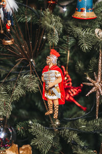 Close-up of christmas decoration on tree