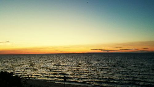 Scenic view of sea at sunset