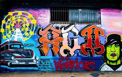 Colorful graffiti on wall