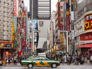 View of street in city