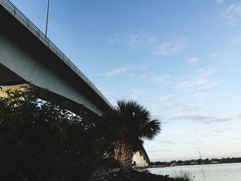 Low angle view of bridge against sky