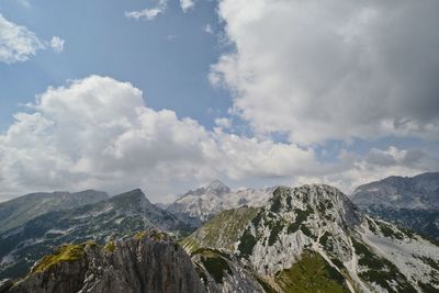 Scenic view of rocky mountains against sky