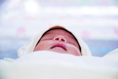 Close-up of baby sleeping