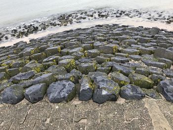 Close-up of pebbles on beach