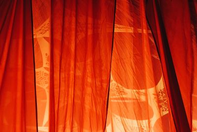 Close-up of orange curtain