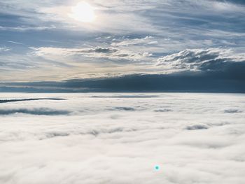 Aerial view of clouds over sea