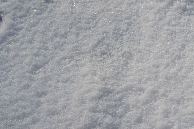 High angle view of snow on field