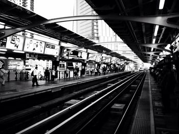 Train on railroad station platform