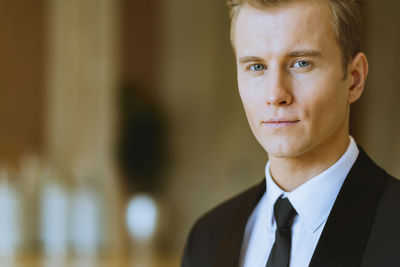 Close-up portrait of handsome businessman