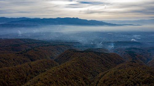 Aerial view of landscape against sky