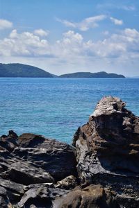 Island ocean tropical forest views near phi phi, ko rang yai, ko li pe phuket thailand asia.