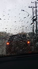 Close-up of water drops on glass