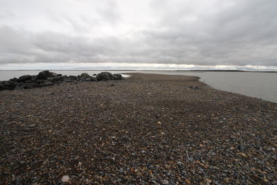 Scenic view of beach against sky