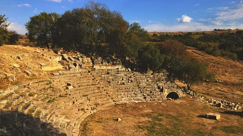 View of old ruin on landscape