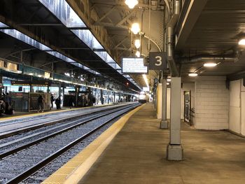 Empty railroad station platform