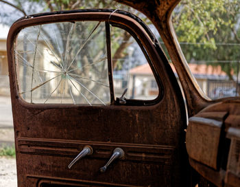 Interior of abandoned car