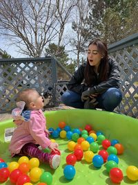 Portrait of mother and son