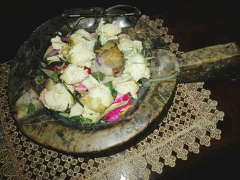 Close-up of flower in plate