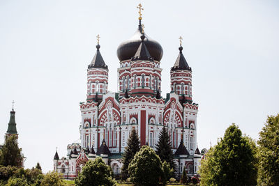 Low angle view of cathedral against clear sky