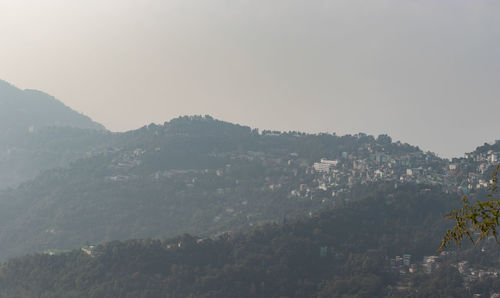 Scenic view of mountains against clear sky