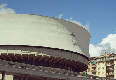 Low angle view of modern building against sky