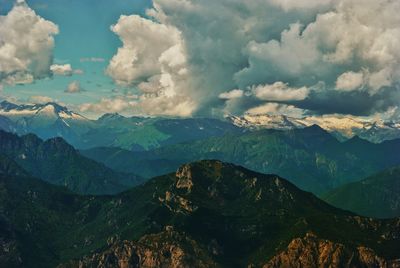 Scenic view of mountains against sky