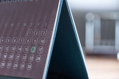 Close-up of laptop on table