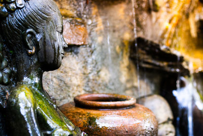 Close-up of old statue