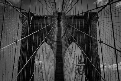 Low angle view of suspension bridge