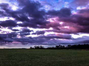 Scenic view of purple sky at night