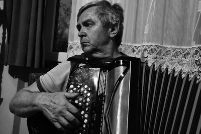Man playing accordion