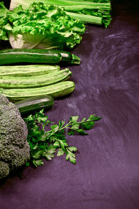 High angle view of food on table