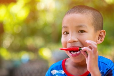 Portrait of boy smiling