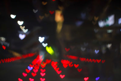Defocused image of illuminated lights