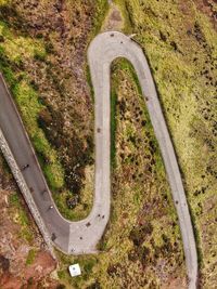 Aerial view of road in the hill